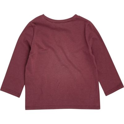 Mini boys burgundy &#39;Bklyn&#39; print T-shirt